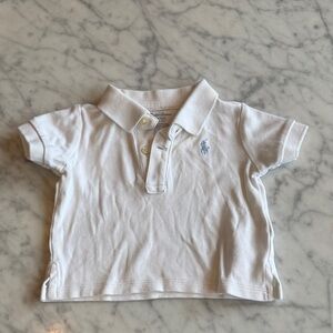 Ralph Lauren White Baby Polo with Light Blue Pony